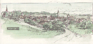 Ansicht von Wangen im Allgu um 1900
